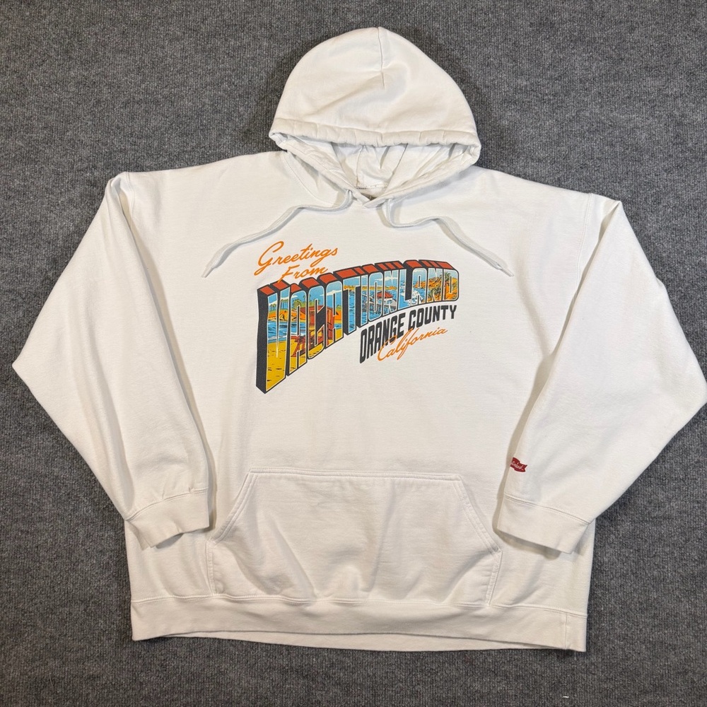 Vacationland‎ Adult 2XL Orange County California White Hoodie Sweatshirt